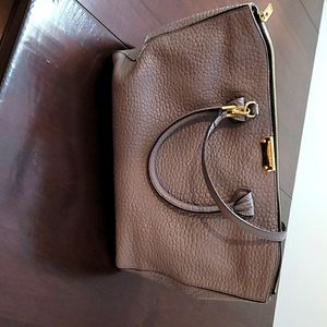 Burberry Gray Pebbled Leather Bag